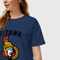 Футболка оверсайз женская OTTAWA SENATORS ОТТАВА СЕНАТОРЗ, цвет: тёмно-синий — фото 2