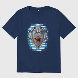 Женская футболка оверсайз Тельняшка ВДВ - Никто кроме Нас