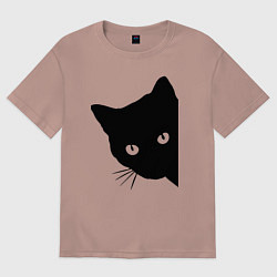 Женская футболка оверсайз Всё тот же чёрный котяра!