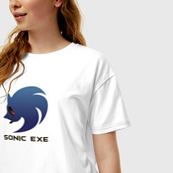 Футболка оверсайз женская Sonic exe logo, цвет: белый — фото 2