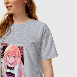 Футболка оверсайз женская Ангел кровопролития Satsuriku no Tenshi, Рэйчел Га, цвет: меланж — фото 2