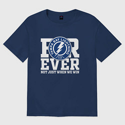 Футболка оверсайз женская Тампа Бэй Лайтнинг Tampa Bay Lightning FOREVER NOT, цвет: тёмно-синий