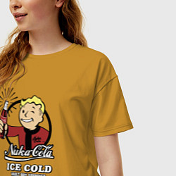 Футболка оверсайз женская Fallout Nuka Cola Vault Boy Approved, цвет: горчичный — фото 2