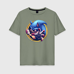 Женская футболка оверсайз Sonic Exe Horror
