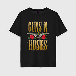 Футболка оверсайз женская GUNS N ROSES , ГРУППА, цвет: черный