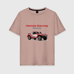 Футболка оверсайз женская Honda racing team, цвет: пыльно-розовый