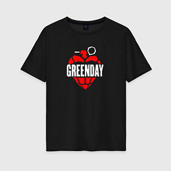 Женская футболка оверсайз Green day рок группа