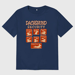 Женская футболка оверсайз Такса - охрана