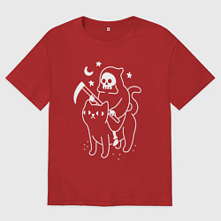 Футболка оверсайз женская ВСАДНИК КОТОПОКАЛИПСИСА, цвет: красный