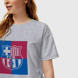 Футболка оверсайз женская FC Barcelona Logo 2022, цвет: меланж — фото 2