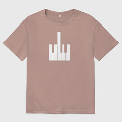 Футболка оверсайз женская Piano Fuck Портрет, цвет: пыльно-розовый