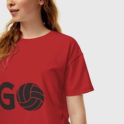 Футболка оверсайз женская Go Volleyball, цвет: красный — фото 2