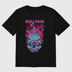 Женская футболка оверсайз Череп с бассейном