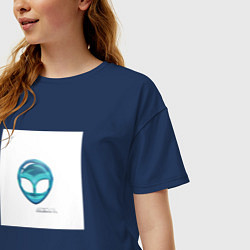 Футболка оверсайз женская КОСМОНАВТОВ НЕТ, цвет: тёмно-синий — фото 2