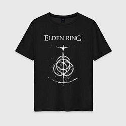 Футболка оверсайз женская Elden ring лого, цвет: черный