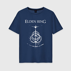 Футболка оверсайз женская Elden ring лого, цвет: тёмно-синий