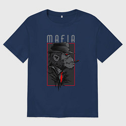 Женская футболка оверсайз Обезьяна мафиози