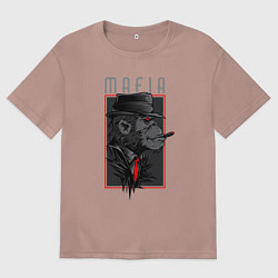 Женская футболка оверсайз Обезьяна мафиози