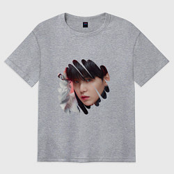 Футболка оверсайз женская Agust D SUGA BTS, цвет: меланж