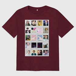 Футболка оверсайз женская BTS & ARMY together forever Вместе навсегда, цвет: меланж-бордовый