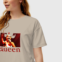 Футболка оверсайз женская Queen Серп и Молот, цвет: миндальный — фото 2