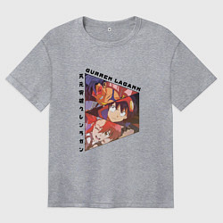 Женская футболка оверсайз Tengen Toppa Gurren Lagann, Камина, Йоко Литтнер и