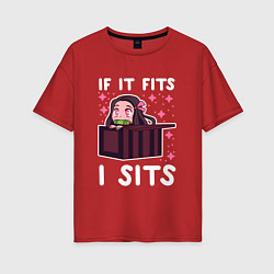 Женская футболка оверсайз IF IT FITS I SITS КЛИНОК КРД