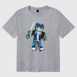 Женская футболка оверсайз Minecraft Warrior!