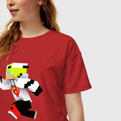 Футболка оверсайз женская Minecraft Video game!, цвет: красный — фото 2