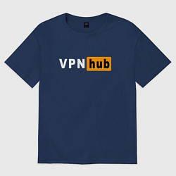 Футболка оверсайз женская VPNHUB ДЛЯ ВЗРОСЛЫХ, цвет: тёмно-синий