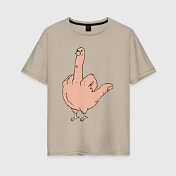 Женская футболка оверсайз Fuck you chicken