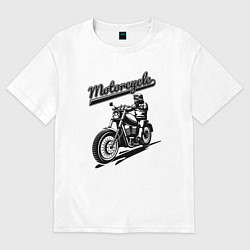 Футболка оверсайз женская Motorcycle Cool rider, цвет: белый