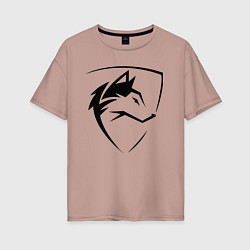 Женская футболка оверсайз Wolf Emblem Jaw