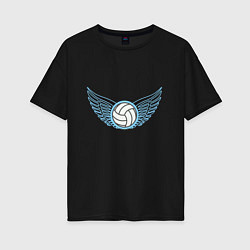 Женская футболка оверсайз Volleyball Wings