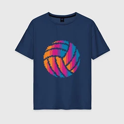 Футболка оверсайз женская Ball Volleyball, цвет: тёмно-синий