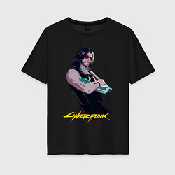 Женская футболка оверсайз Джонни Cyberpunk2077 Johnny