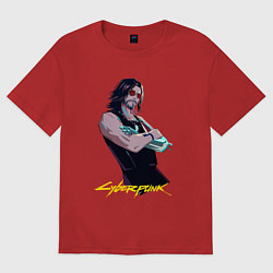 Женская футболка оверсайз Джонни Cyberpunk2077 Johnny