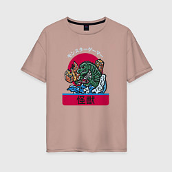 Женская футболка оверсайз Годзилла Япония