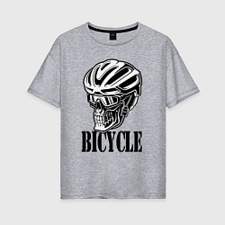 Женская футболка оверсайз Bicycle Skull