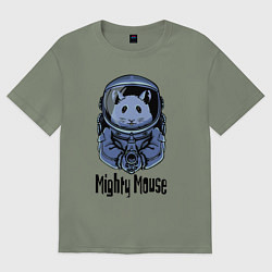Женская футболка оверсайз Могучий мышонок