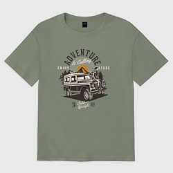 Женская футболка оверсайз Путешествие на джипе