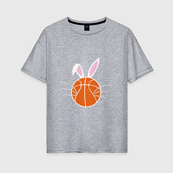 Футболка оверсайз женская Basketball Bunny, цвет: меланж