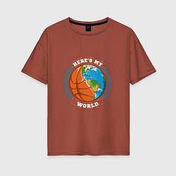 Футболка оверсайз женская Basketball World, цвет: кирпичный