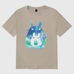 Женская футболка оверсайз Семья кроликов Акварель