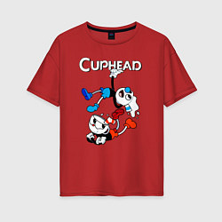 Футболка оверсайз женская Cuphead Show, цвет: красный