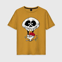 Женская футболка оверсайз Smile Hype Skull