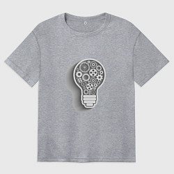 Женская футболка оверсайз Стимпанк лампа