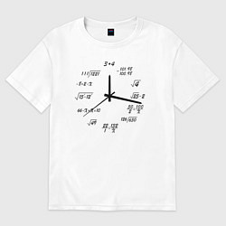 Женская футболка оверсайз Высшая математика - часы