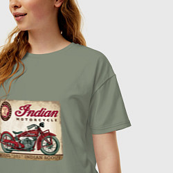 Футболка оверсайз женская Indian motorcycle 1901, цвет: авокадо — фото 2