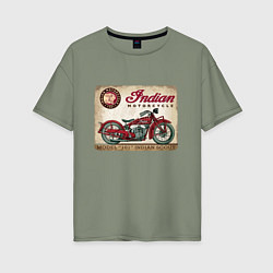 Футболка оверсайз женская Indian motorcycle 1901, цвет: авокадо